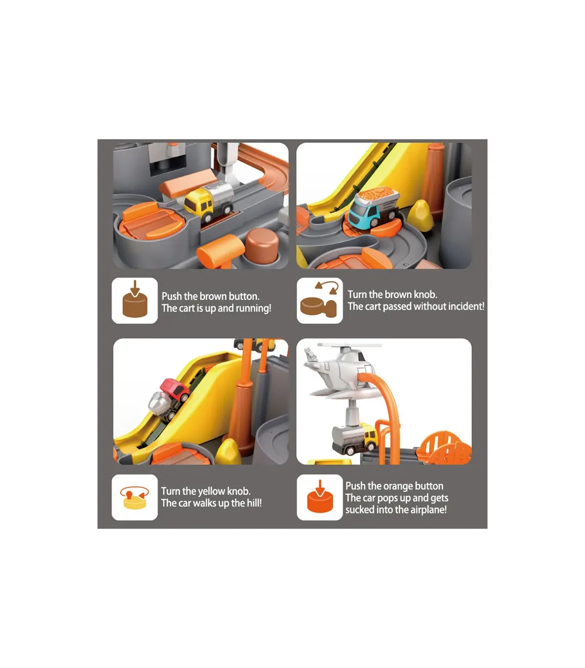 [A-Pink-4-car] Modèle de voiture sur Rail de course, piste de Train, jeu d\'aventure, animaux, f