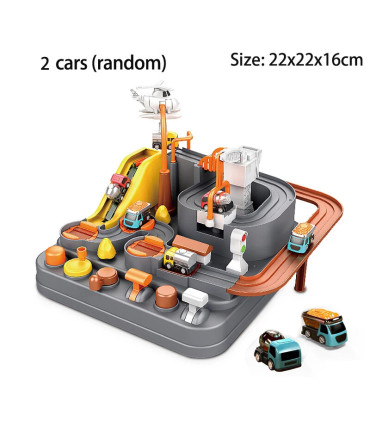 [A-black-2-car] Modèle de voiture sur Rail de course, piste de Train, jeu d\'aventure, animaux, 