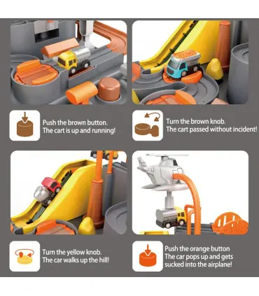 [A-black-2-car] Modèle de voiture sur Rail de course, piste de Train, jeu d\'aventure, animaux, 