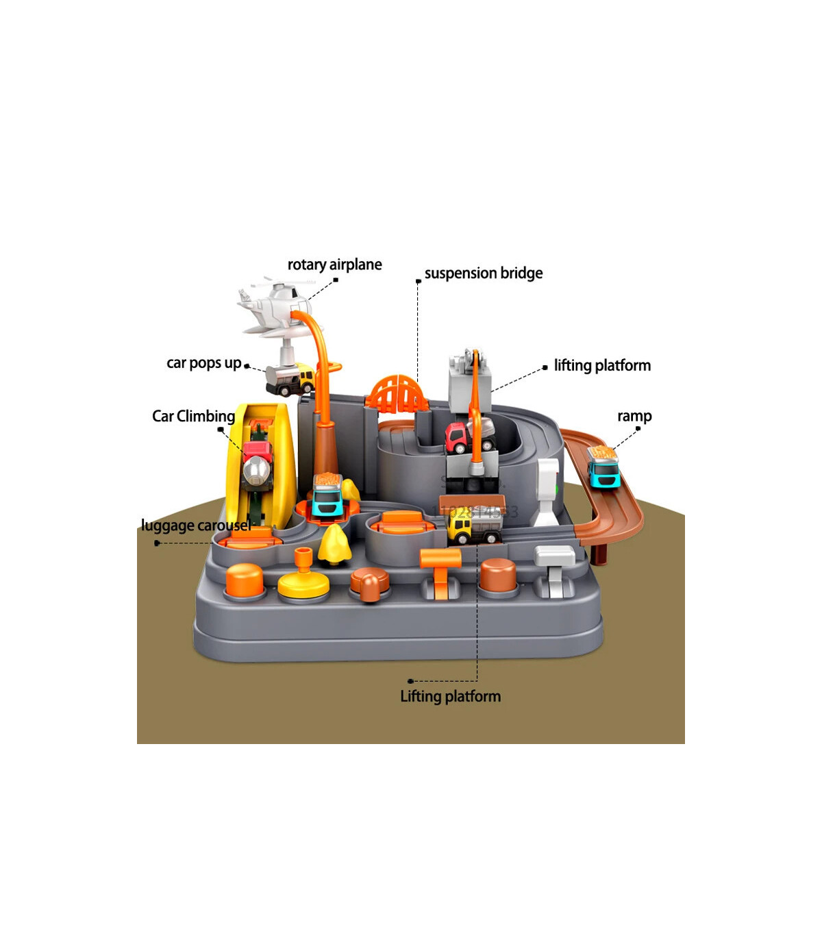 [A-blue-4-car] Modèle de voiture sur Rail de course, piste de Train, jeu d\'aventure, animaux, f