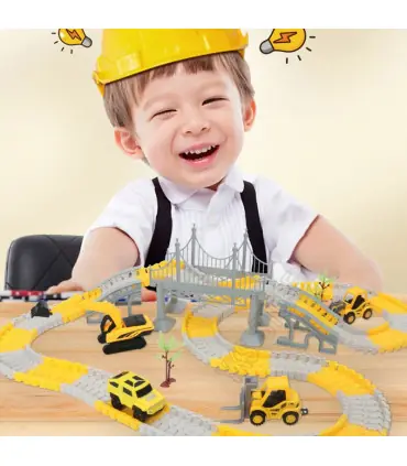 [467pcs] Ensembles de rails magiques de course de voiture, bricolage, jeu de cerveau, courbé et