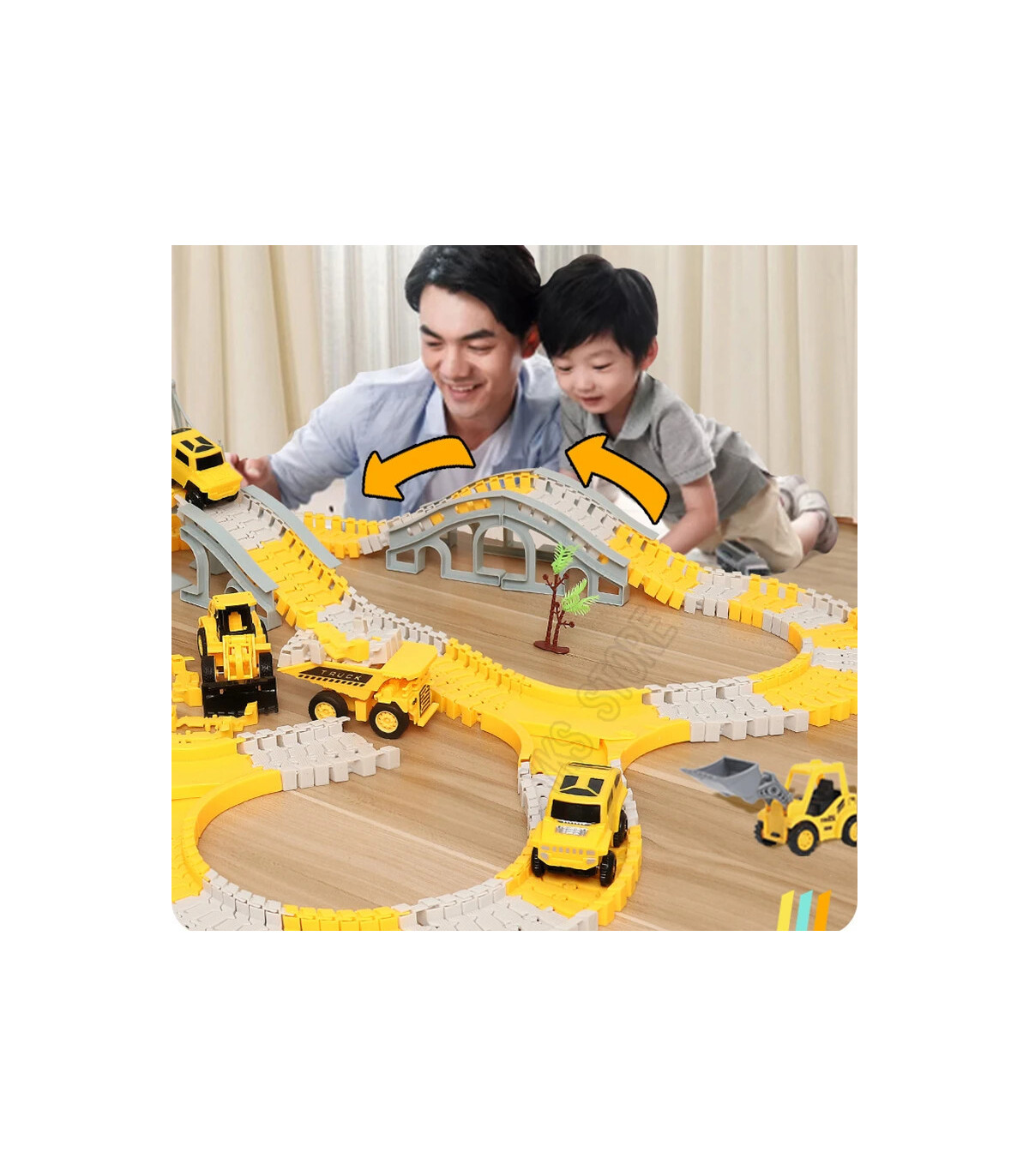 [333pcs] Ensembles de rails magiques de course de voiture, bricolage, jeu de cerveau, courbé et