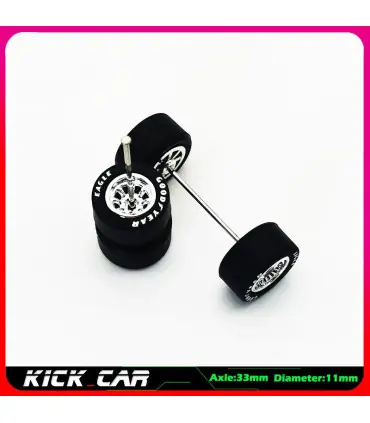 [WTS01] Roues 1/64 de couleur métallique avec pneus en caoutchouc, 1 jeu (4 pièces), pièces mod