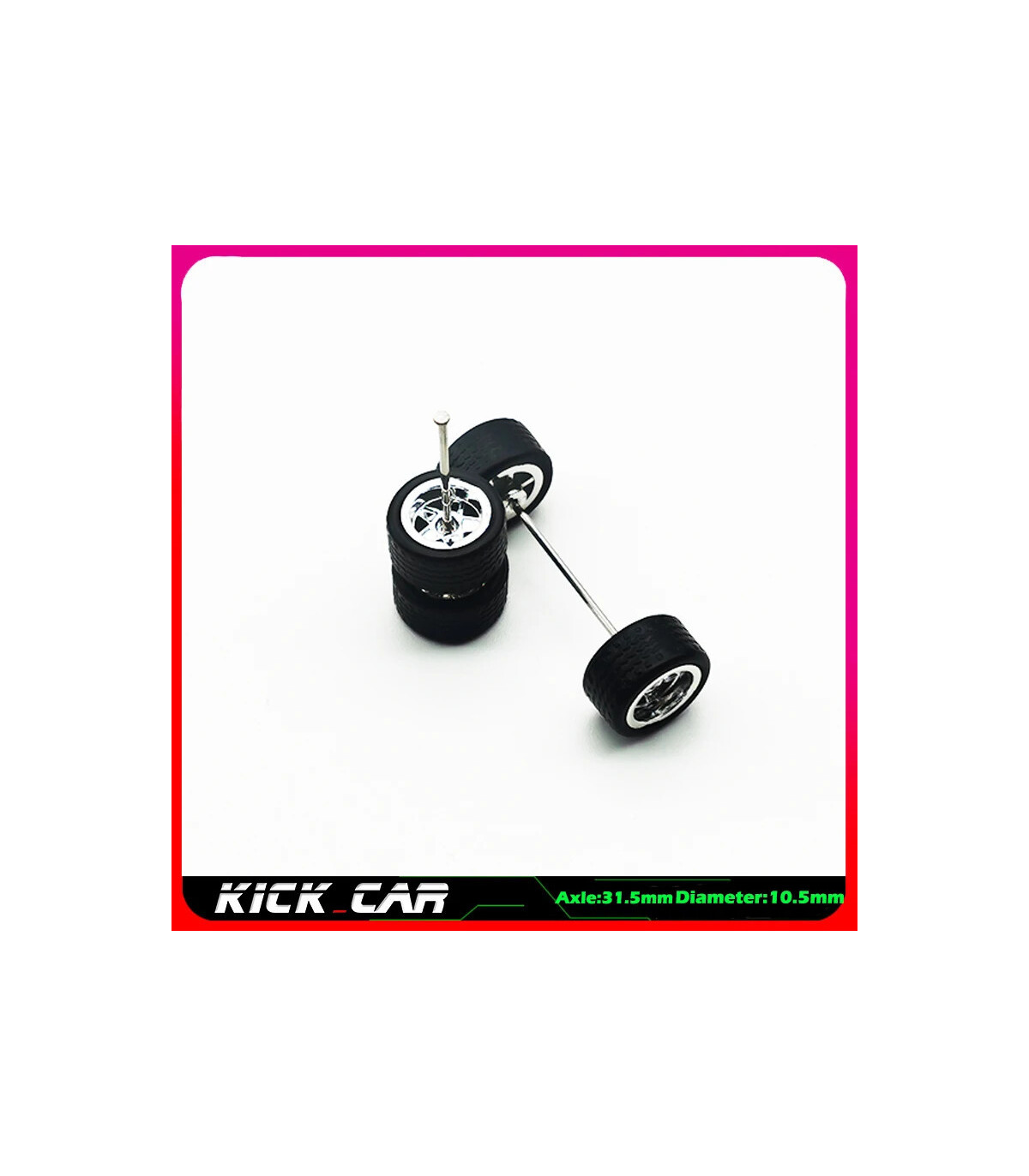 [WTS16] Roues 1/64 de couleur métallique avec pneus en caoutchouc, 1 jeu (4 pièces), pièces mod