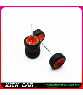 [WTS18] Roues 1/64 de couleur métallique avec pneus en caoutchouc, 1 jeu (4 pièces), pièces mod