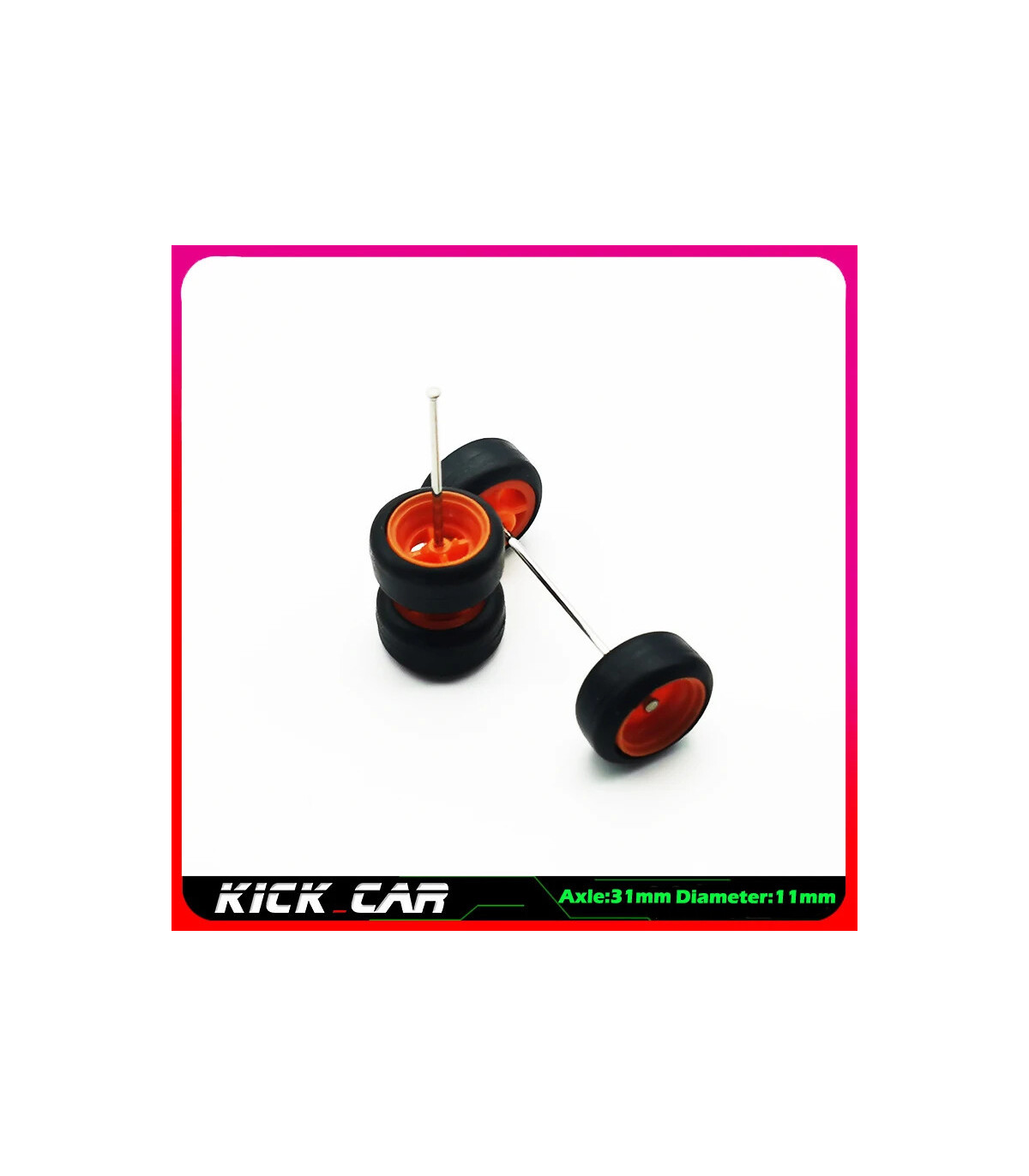 [WTS18] Roues 1/64 de couleur métallique avec pneus en caoutchouc, 1 jeu (4 pièces), pièces mod