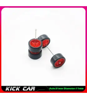 [WTS13] Roues 1/64 de couleur métallique avec pneus en caoutchouc, 1 jeu (4 pièces), pièces mod