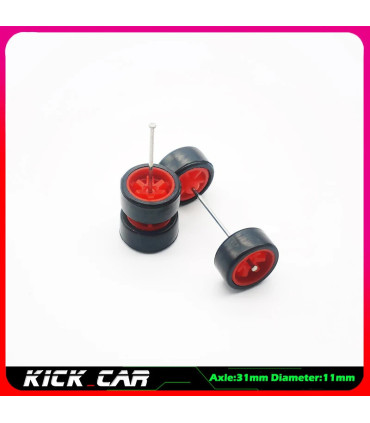 [WTS13] Roues 1/64 de couleur métallique avec pneus en caoutchouc, 1 jeu (4 pièces), pièces mod