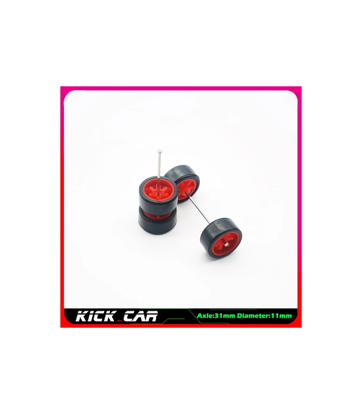 [WTS13] Roues 1/64 de couleur métallique avec pneus en caoutchouc, 1 jeu (4 pièces), pièces mod