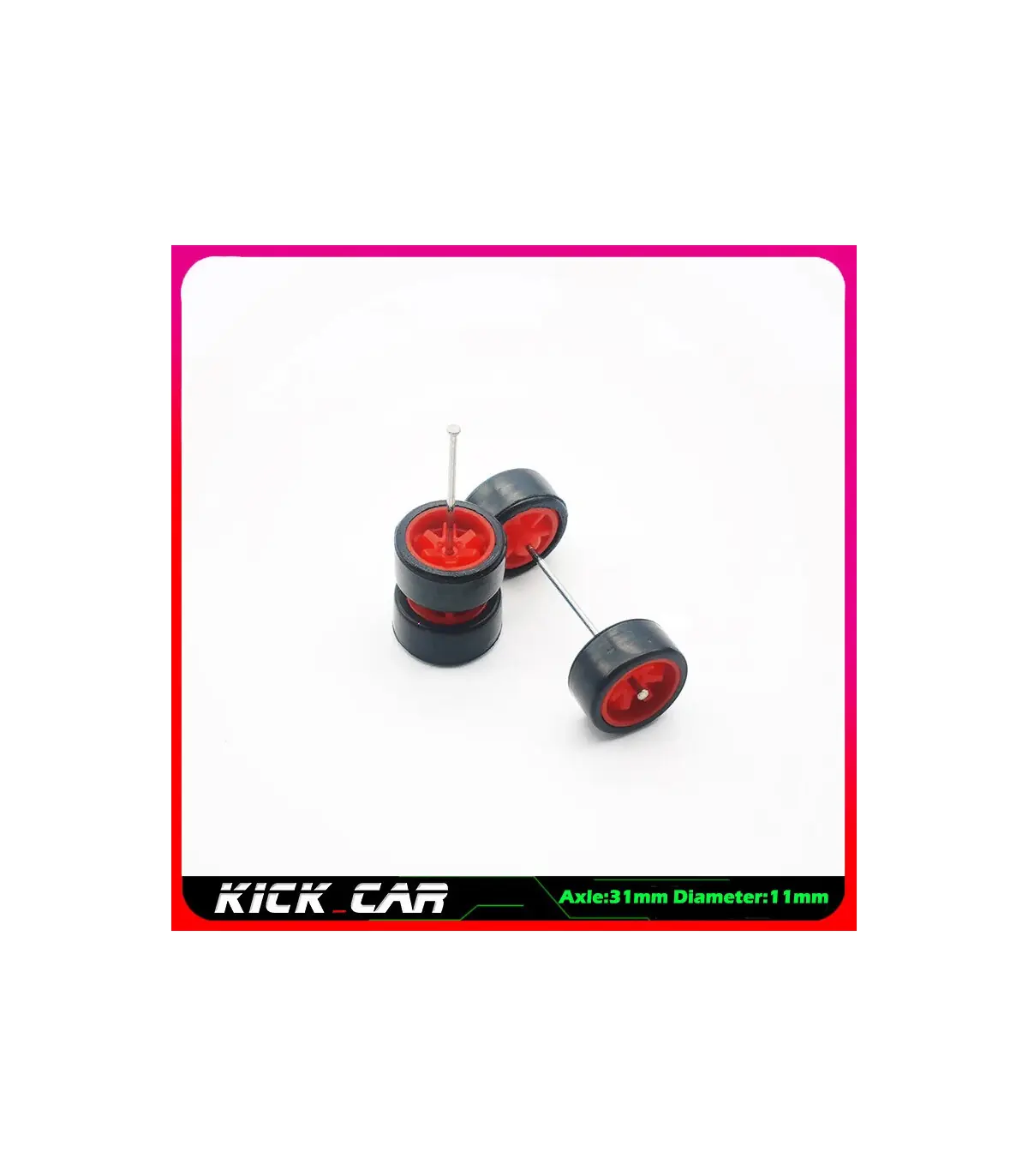 [WTS13] Roues 1/64 de couleur métallique avec pneus en caoutchouc, 1 jeu (4 pièces), pièces mod