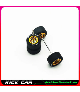 [WTS12] Roues 1/64 de couleur métallique avec pneus en caoutchouc, 1 jeu (4 pièces), pièces mod