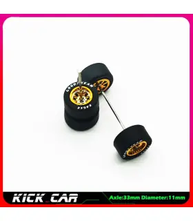 [WTS12] Roues 1/64 de couleur métallique avec pneus en caoutchouc, 1 jeu (4 pièces), pièces mod