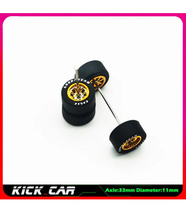 [WTS12] Roues 1/64 de couleur métallique avec pneus en caoutchouc, 1 jeu (4 pièces), pièces mod