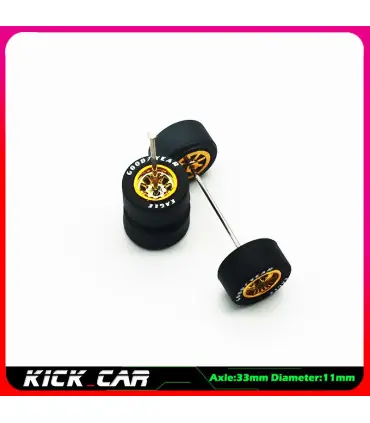 [WTS12] Roues 1/64 de couleur métallique avec pneus en caoutchouc, 1 jeu (4 pièces), pièces mod