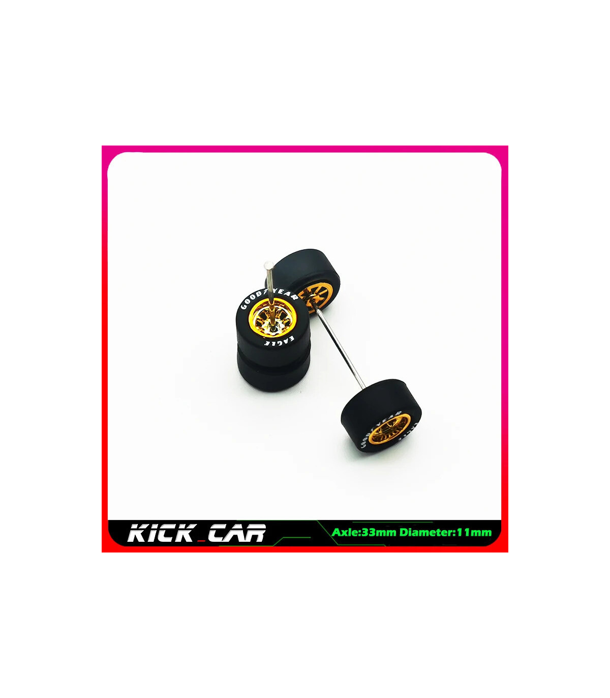 [WTS12] Roues 1/64 de couleur métallique avec pneus en caoutchouc, 1 jeu (4 pièces), pièces mod