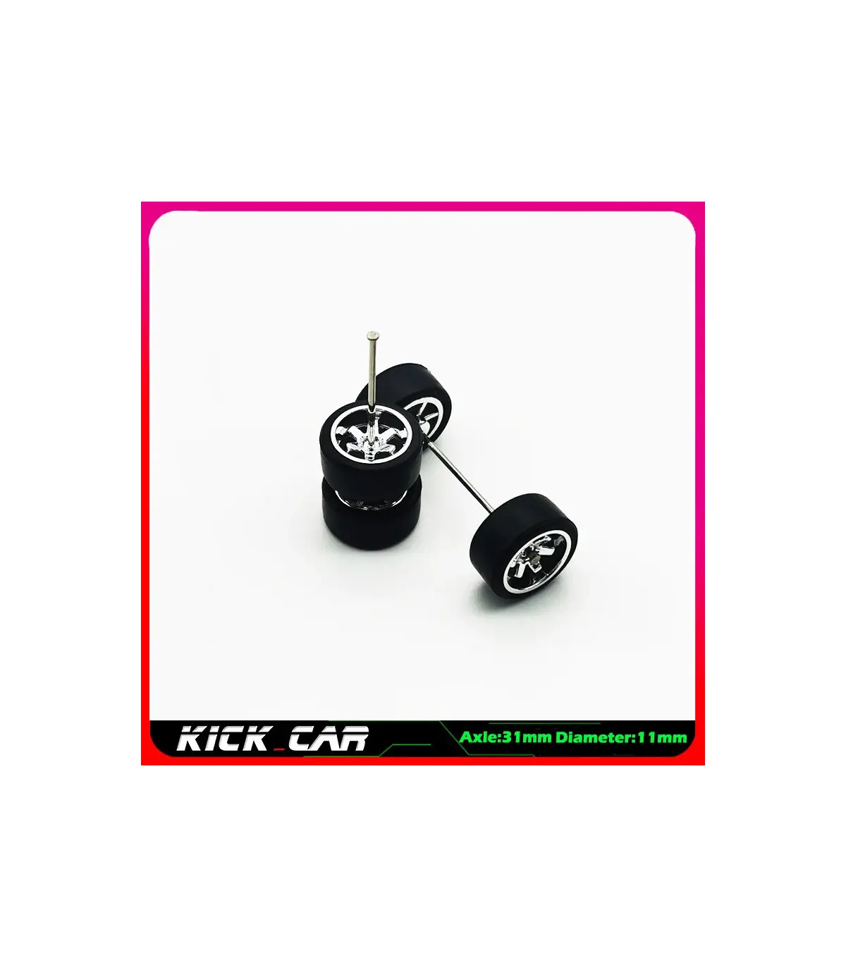 [WTS12] Roues 1/64 de couleur métallique avec pneus en caoutchouc, 1 jeu (4 pièces), pièces mod