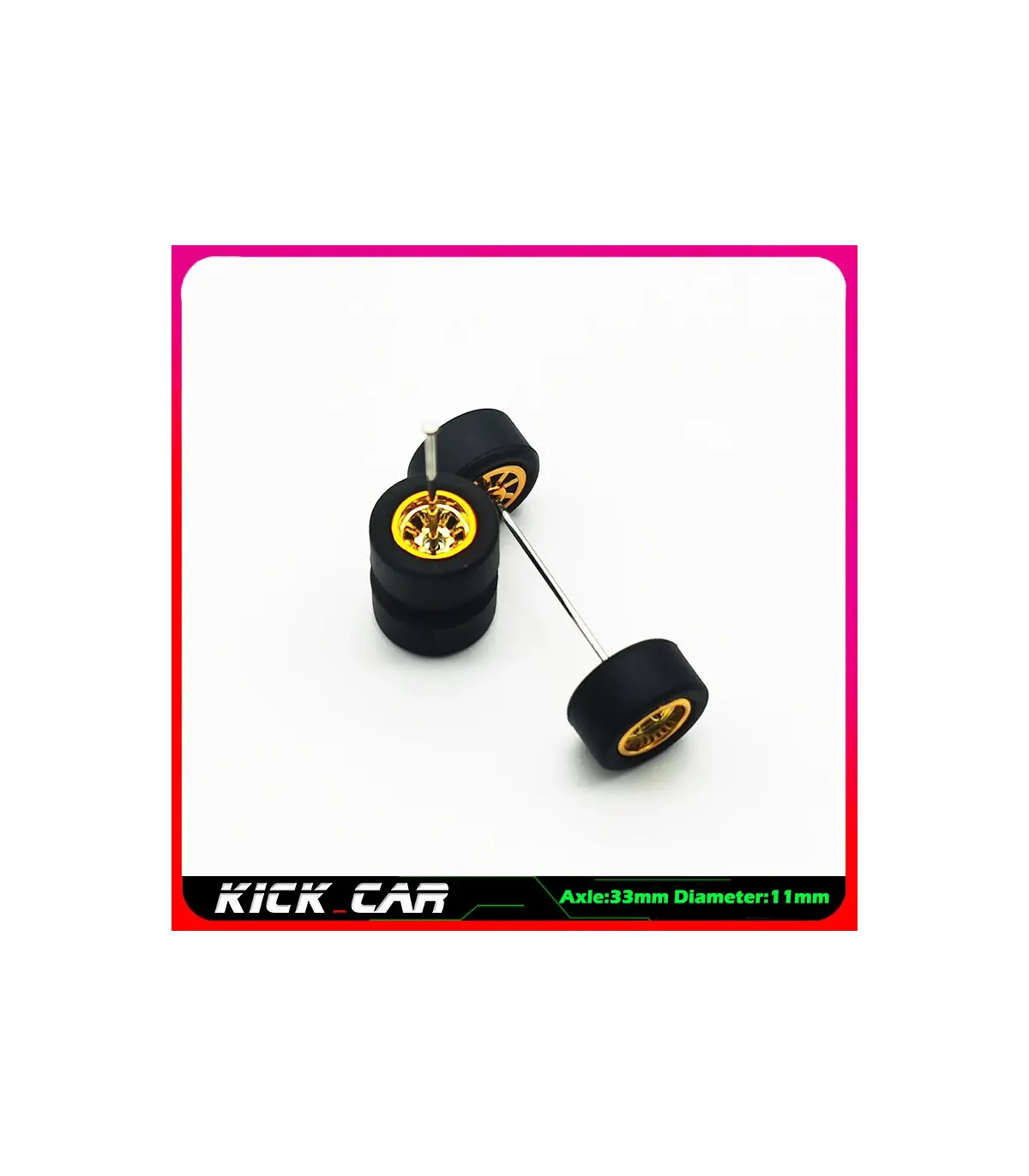 [WTS15] Roues 1/64 de couleur métallique avec pneus en caoutchouc, 1 jeu (4 pièces), pièces mod