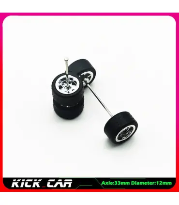 [WTS15] Roues 1/64 de couleur métallique avec pneus en caoutchouc, 1 jeu (4 pièces), pièces mod