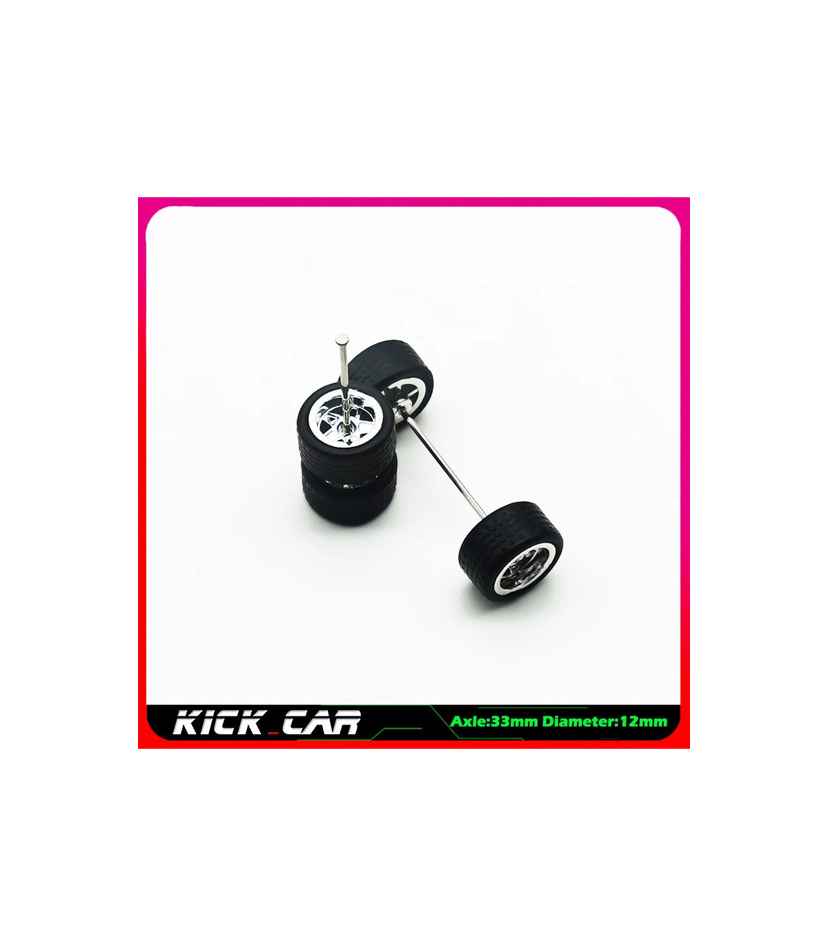 [WTS15] Roues 1/64 de couleur métallique avec pneus en caoutchouc, 1 jeu (4 pièces), pièces mod