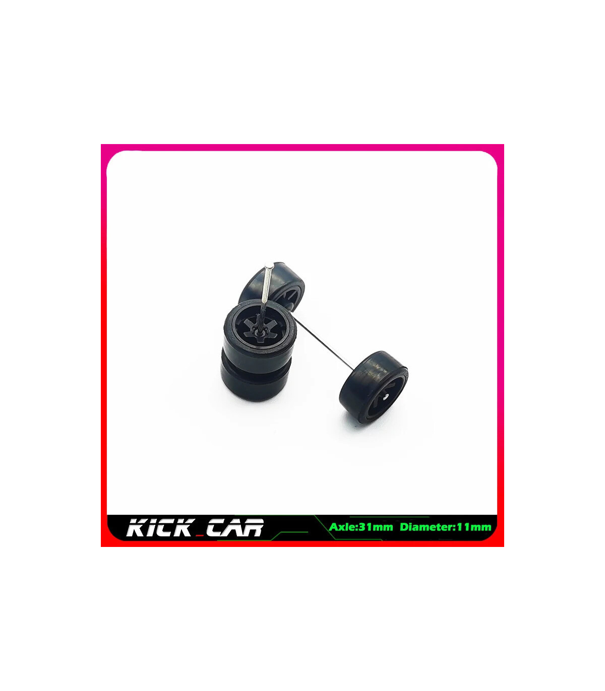 [WTS09] Roues 1/64 de couleur métallique avec pneus en caoutchouc, 1 jeu (4 pièces), pièces mod