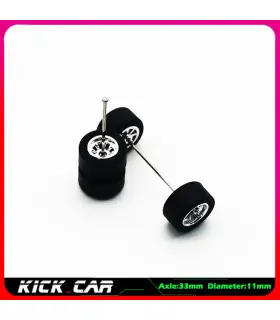 [WTS08] Roues 1/64 de couleur métallique avec pneus en caoutchouc, 1 jeu (4 pièces), pièces mod