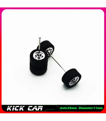 [WTS08] Roues 1/64 de couleur métallique avec pneus en caoutchouc, 1 jeu (4 pièces), pièces mod