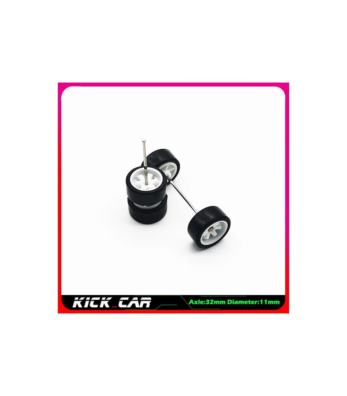 [WTS11] Roues 1/64 de couleur métallique avec pneus en caoutchouc, 1 jeu (4 pièces), pièces mod