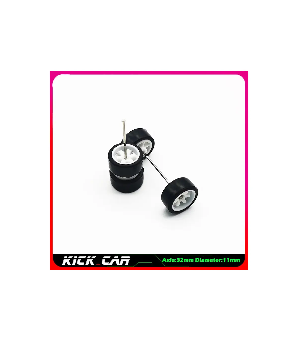 [WTS11] Roues 1/64 de couleur métallique avec pneus en caoutchouc, 1 jeu (4 pièces), pièces mod