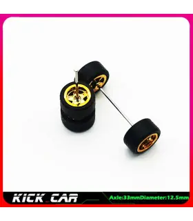 [WTS05] Roues 1/64 de couleur métallique avec pneus en caoutchouc, 1 jeu (4 pièces), pièces mod