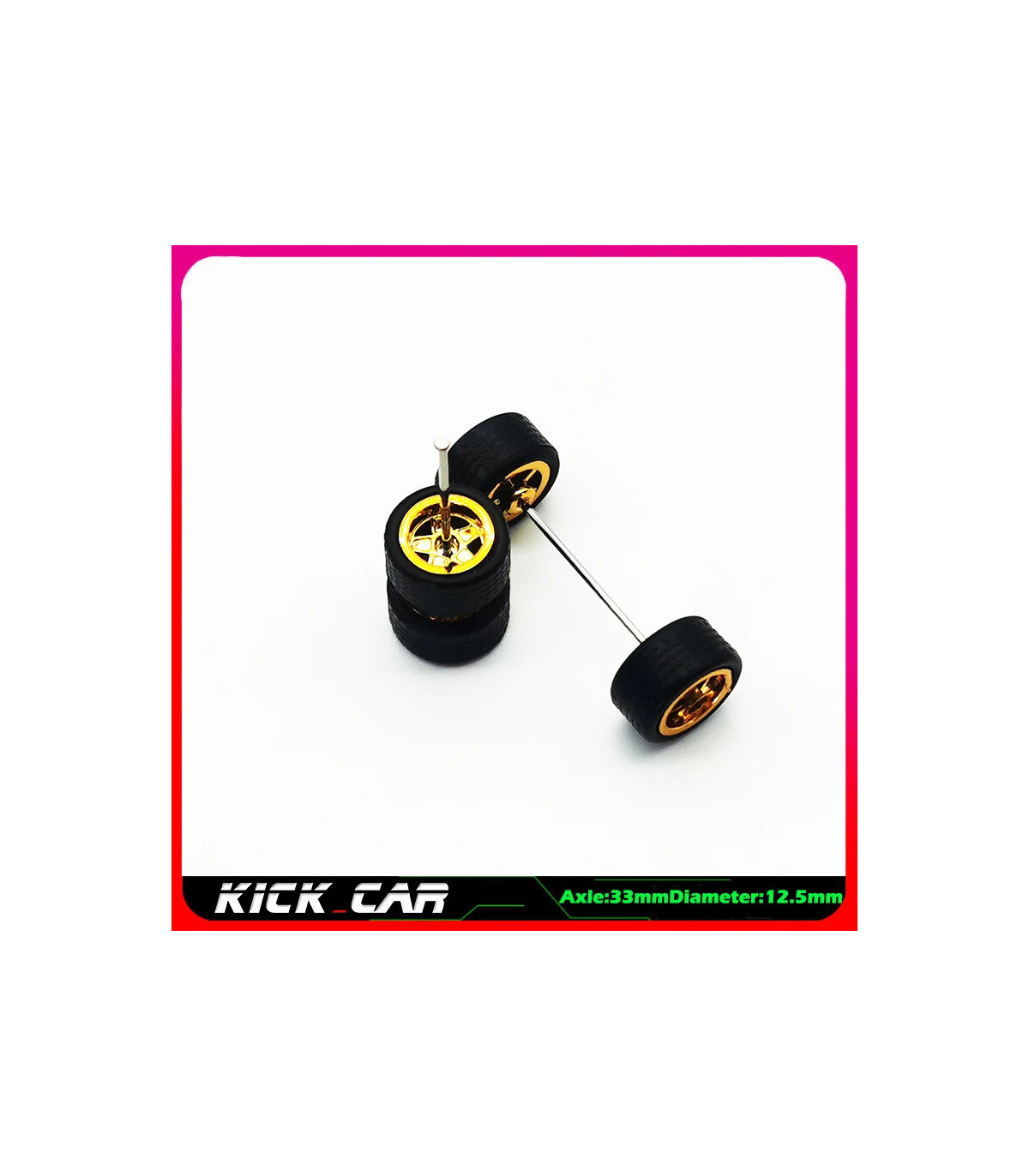 [WTS05] Roues 1/64 de couleur métallique avec pneus en caoutchouc, 1 jeu (4 pièces), pièces mod