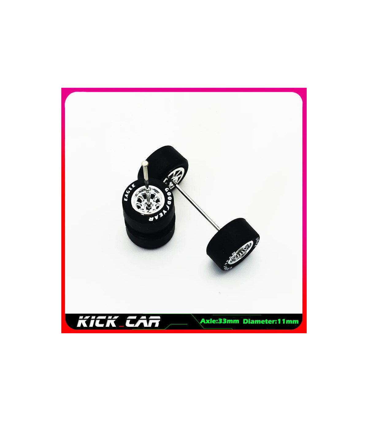 [WTS05] Roues 1/64 de couleur métallique avec pneus en caoutchouc, 1 jeu (4 pièces), pièces mod