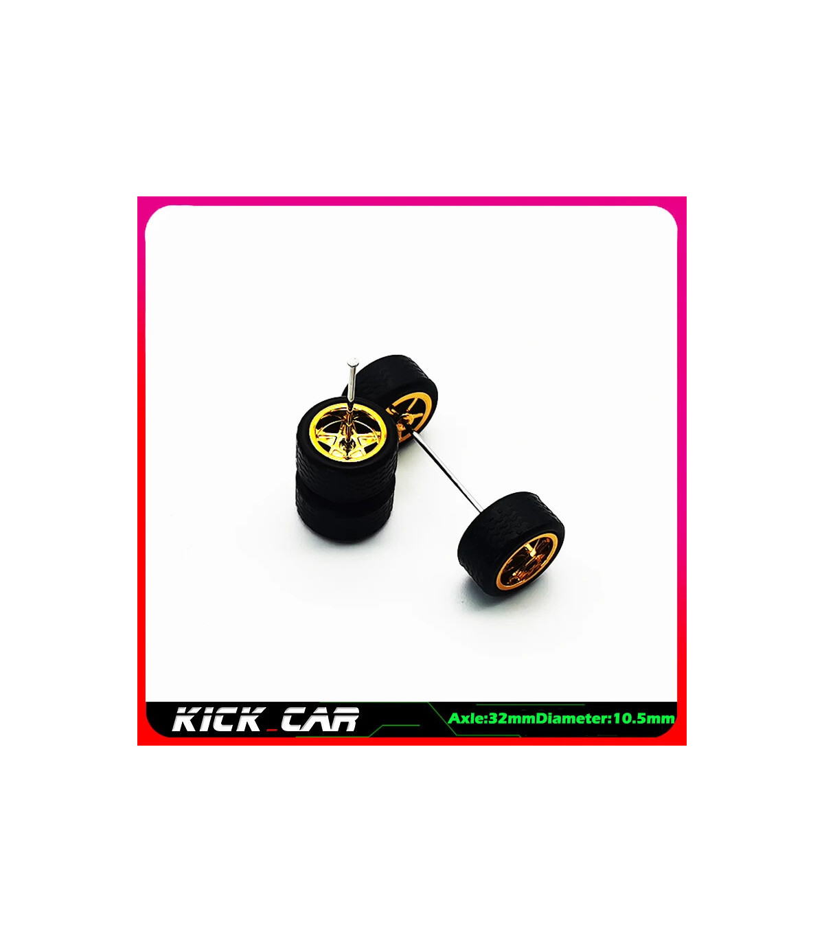 [WTS06] Roues 1/64 de couleur métallique avec pneus en caoutchouc, 1 jeu (4 pièces), pièces mod