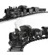 [195x75cm-rechargeabl] Train de fret amusant pour chemin de fer, Locomotive à vapeur d\'eau, ens