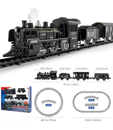 [Only Locomotive-Batt] Train de fret amusant pour chemin de fer, Locomotive à vapeur d\'eau, ens