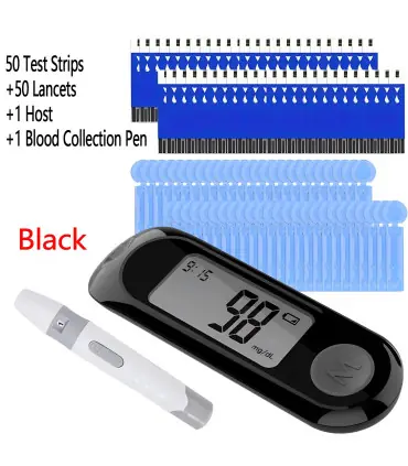 [White] Compteur de glycémie, Kit de test du diabète, Machine à lancette du diabète, glucomètre