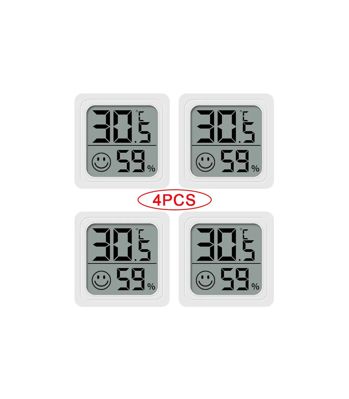 [10PCS Type 2] 4 pièces thermomètre numérique hygromètre intérieur Mini température LCD moniteu