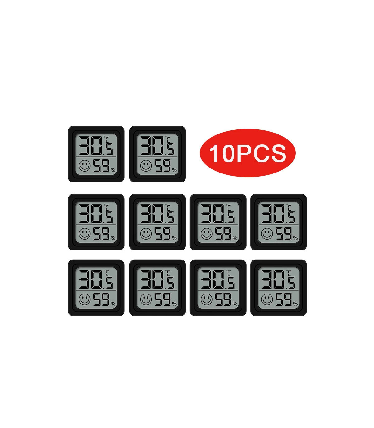 [10PCS Type 3] 4 pièces thermomètre numérique hygromètre intérieur Mini température LCD moniteu