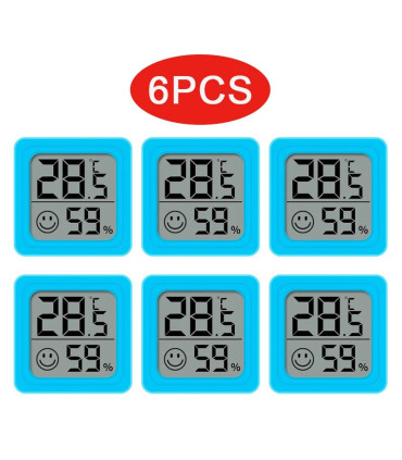 Pack 6pcs type pièces thermomètres hygromètres LCD numériques