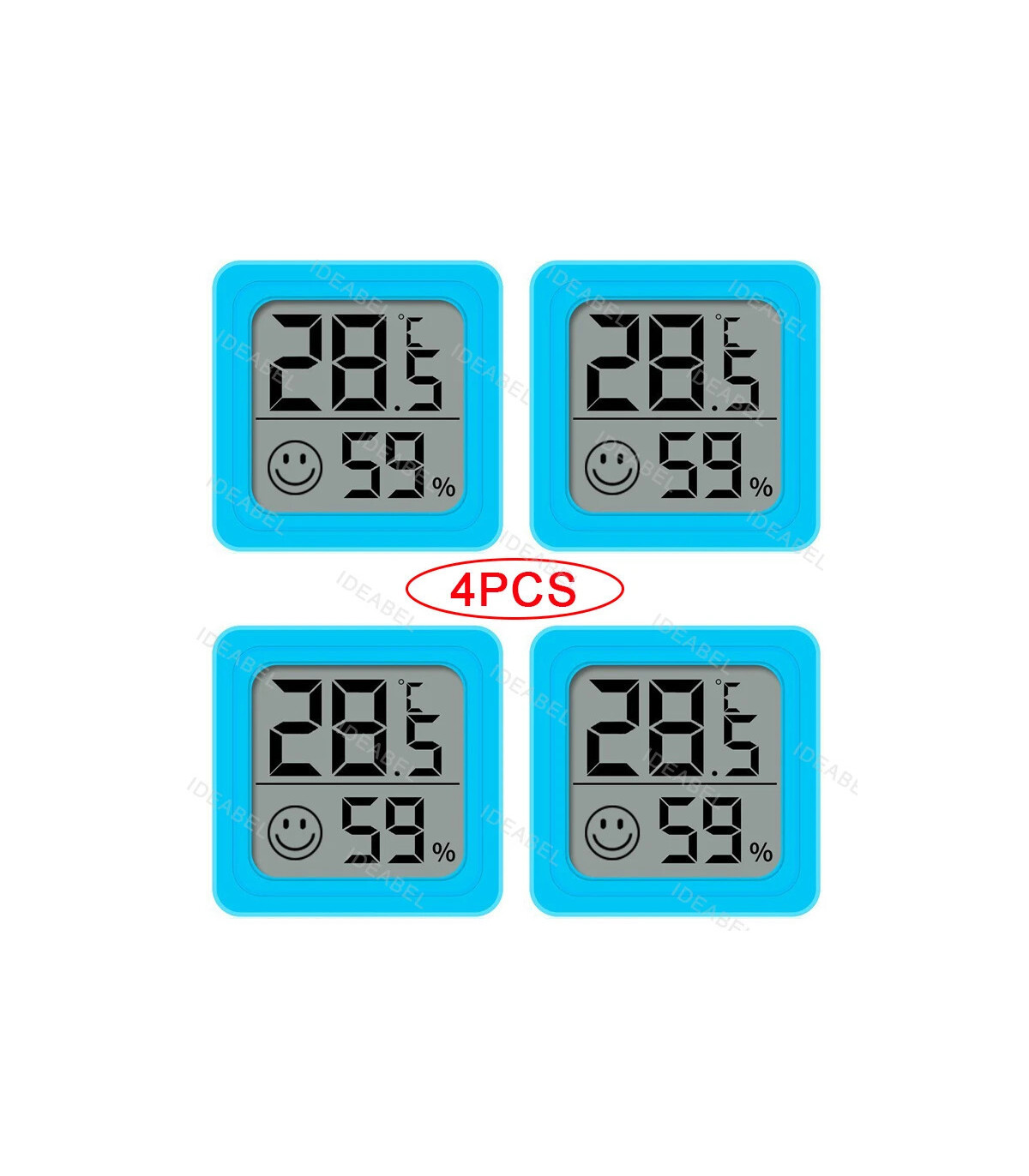 [4PCS Type 4] 4 pièces thermomètre numérique hygromètre intérieur Mini température LCD moniteur