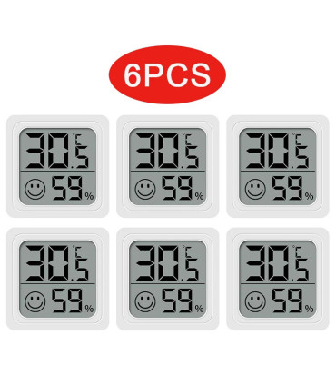 [6PCS Type 1] 4 pièces thermomètre numérique hygromètre intérieur Mini température LCD moniteur