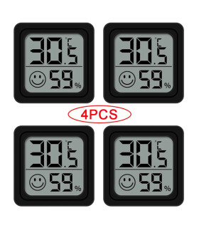 [4PCS Type 3] 4 pièces thermomètre numérique hygromètre intérieur Mini température LCD moniteur