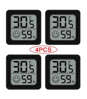 [4PCS Type 3] 4 pièces thermomètre numérique hygromètre intérieur Mini température LCD moniteur