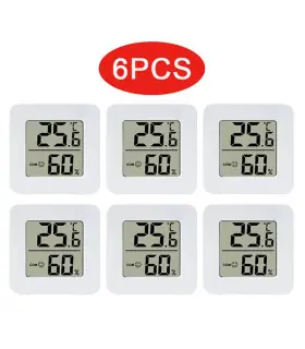 [6PCS Type 2] 4 pièces thermomètre numérique hygromètre intérieur Mini température LCD moniteur