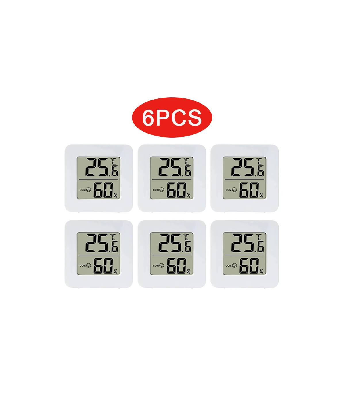 [6PCS Type 2] 4 pièces thermomètre numérique hygromètre intérieur Mini température LCD moniteur