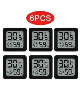 [6PCS Type 3] 4 pièces thermomètre numérique hygromètre intérieur Mini température LCD moniteur