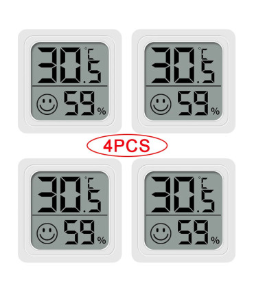 [6PCS Type 3] 4 pièces thermomètre numérique hygromètre intérieur Mini température LCD moniteur