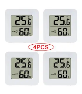 [4PCS Type 2] 4 pièces thermomètre numérique hygromètre intérieur Mini température LCD moniteur