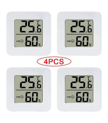 [4PCS Type 2] 4 pièces thermomètre numérique hygromètre intérieur Mini température LCD moniteur