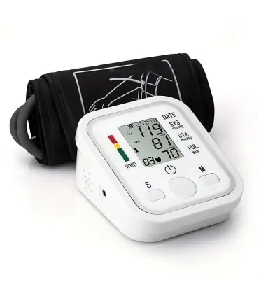 [White] Tensiomètre à bras médical, jauge de lecture, sphygmomanomètre pour personnes âgées, me