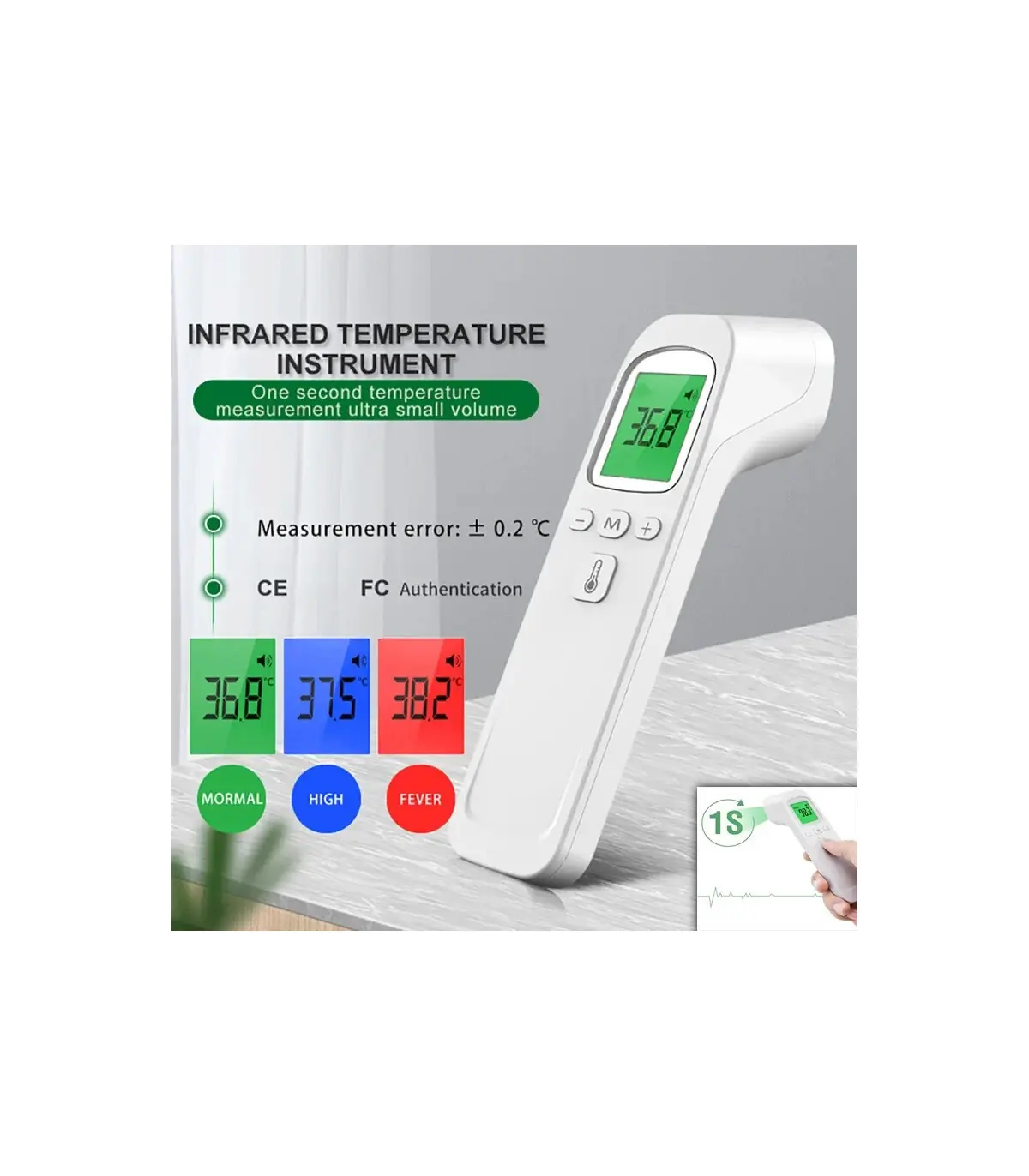 [Item2 black] AiQUE thermomètre infrarouge numérique LCD mesure du corps enfants adultes fièvre